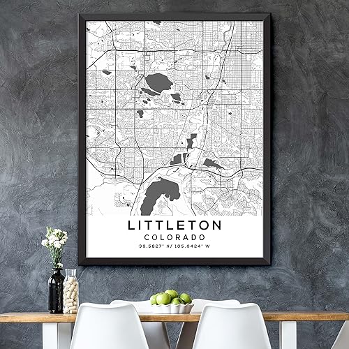 Miniatura 5 de Mapa de Littleton, Colorado, Light 2 (18x24)
