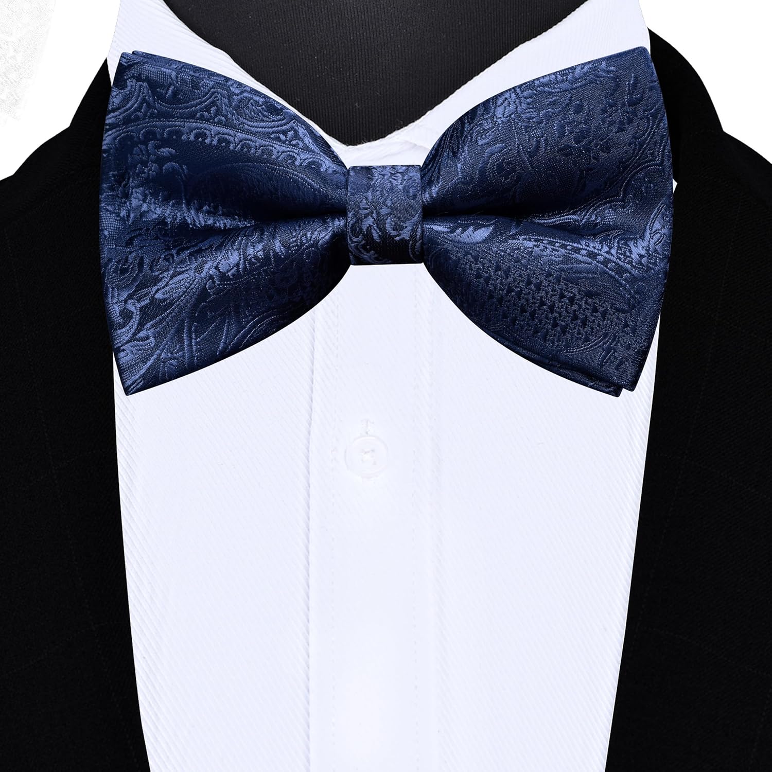 GUSLESON Fashion Vest for Men Paisley Jacquard Tie Waistcoat Bow tie Hanky Lapel Pin Cufflinks Set Wedding 7PCS - Image 3