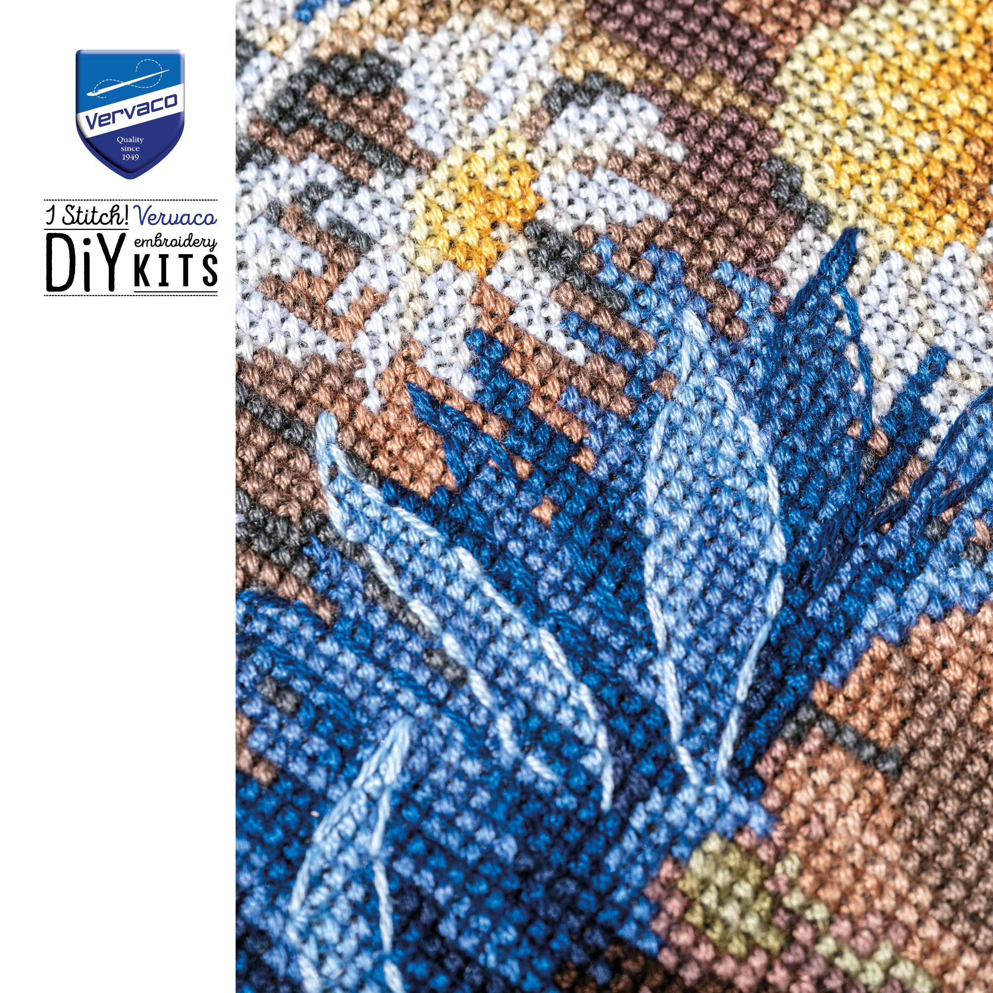 VERVACO Haft Krzyżykowy Liczony Zestaw Obraz do Haftu CHABRY Zrób to Sam Zestaw Kreatywny dla Dorosłych 23 x 42 cm Dekoracja Ścienna DIY Cross Stitch Kit