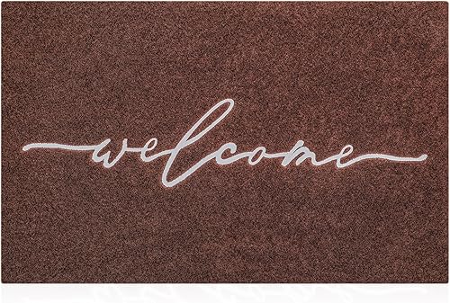 AAZZKANG Tapete de bienvenida para exteriores con parte trasera de goma antideslizante que absorbe rápidamente el barro, fácil de limpiar, tapete de