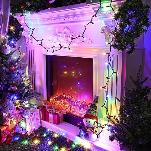 Miniatura 6 de Guirnalda de luces de Navidad para exteriores, 21.5 pies, 100 LED, conectables, impermeables, más brillantes, desmontables para interiores y