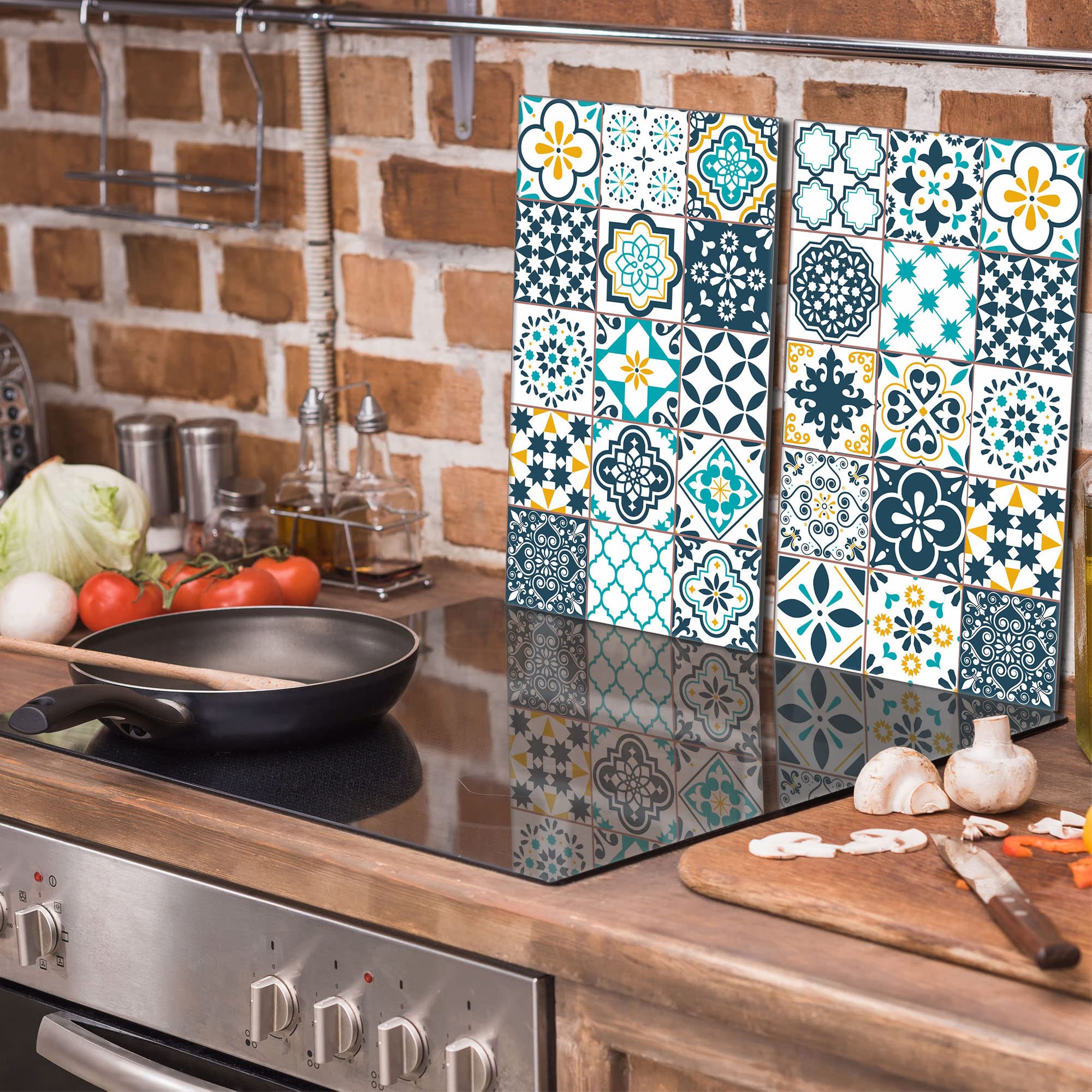 Copra Tabla De Cortar Decorativa De Cristal Teplado Y Cubre Vitro