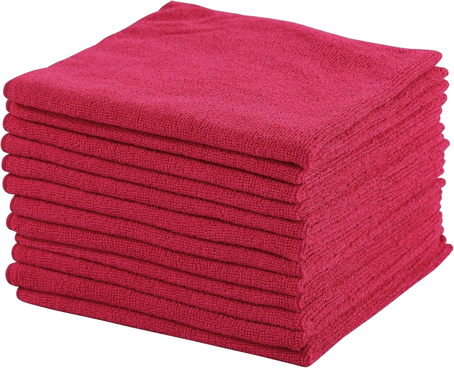 DRI Professional Extra-Thick Microfiber Cleaning Cloth 12 Pack Red (300 GSM, 16in x 16in)