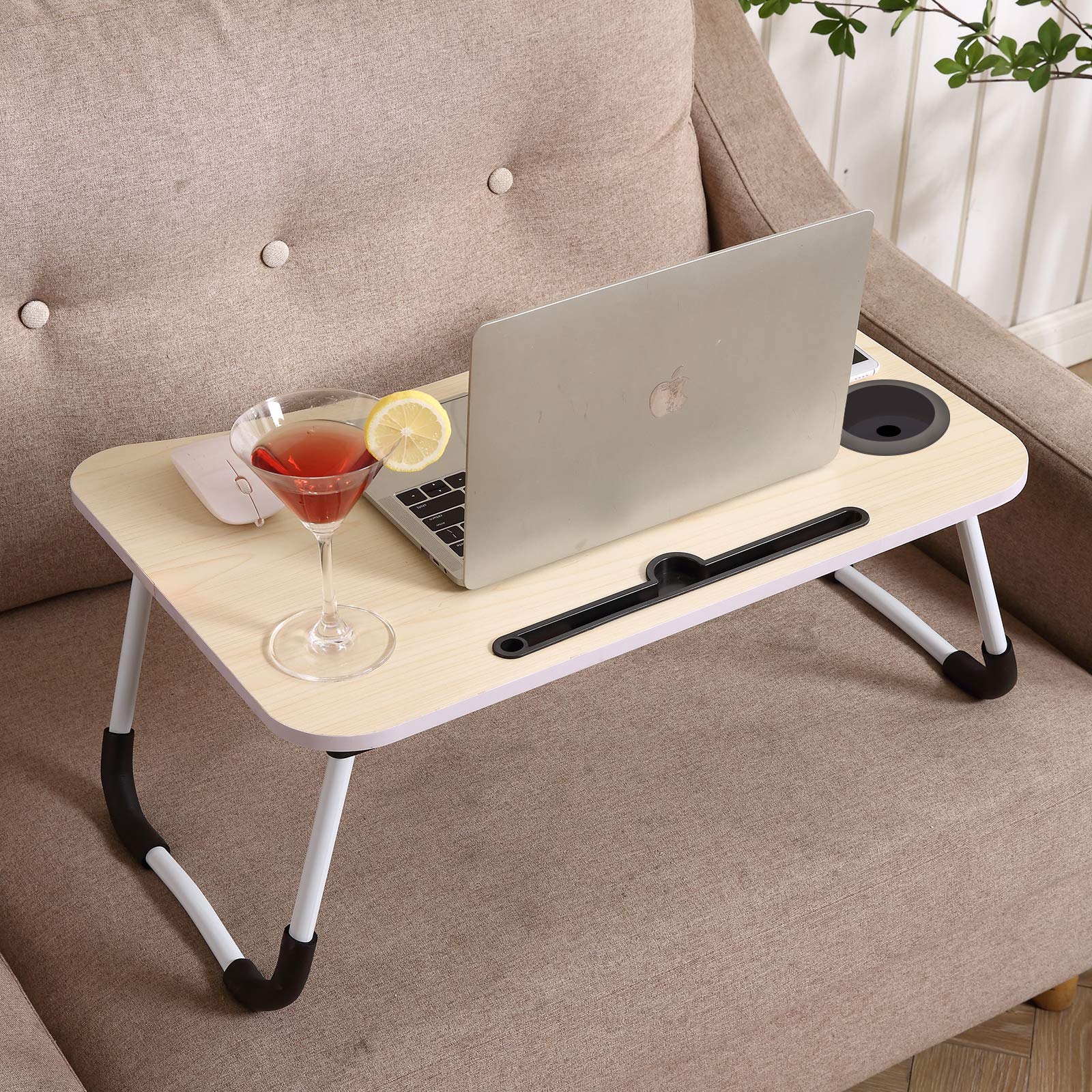 Buy Lap Desk, Foldable Portable Bed Desk for Laptop with Cup Slot and