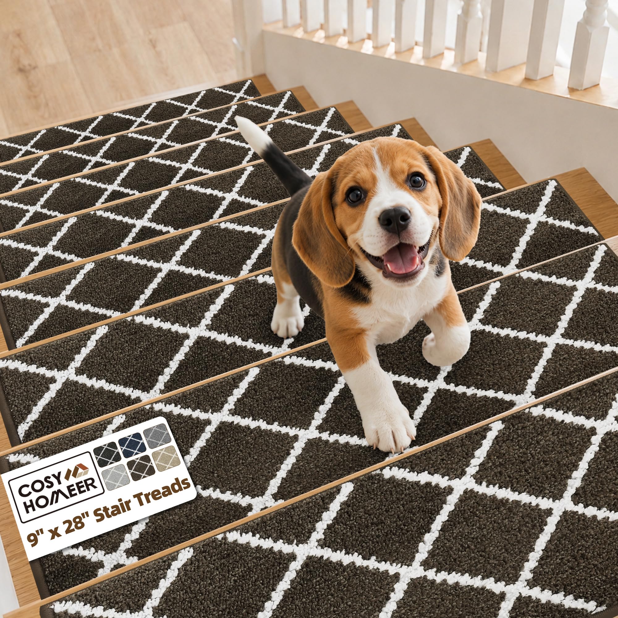 Tapis d'escalier antidérapants pour marches en bois COSY HOMEER | Évitez les chutes à la maison