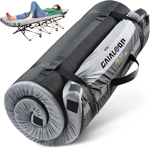 4 INCH Extra Thick Memory Foam Camping Mattress, 30D Foam Camp Pad for Car Tent Cot, Roll Up Mattress for Guests Sleepovers RV Truck Camper