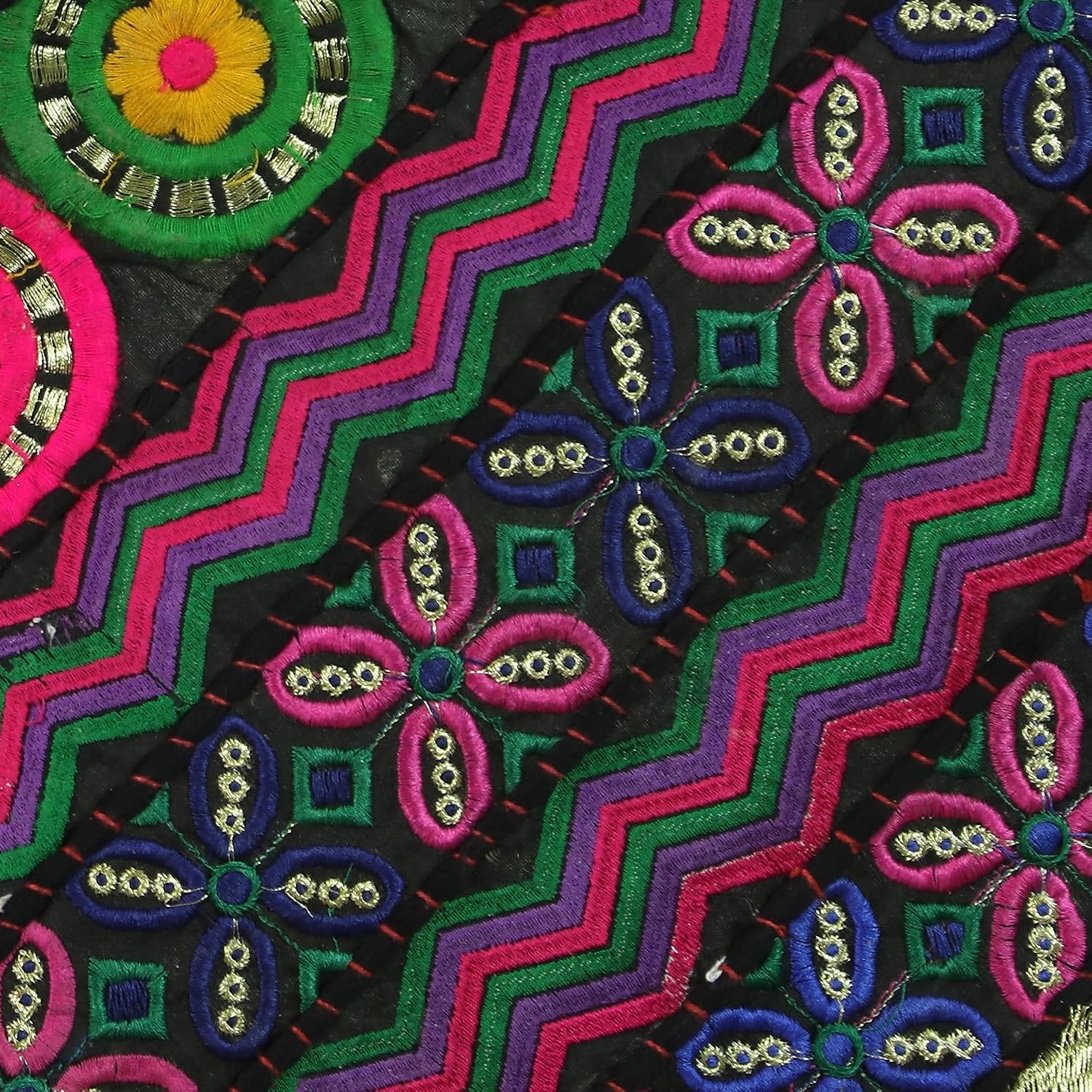 NOVICA Floral Concierto Patchwork Wall Hanging