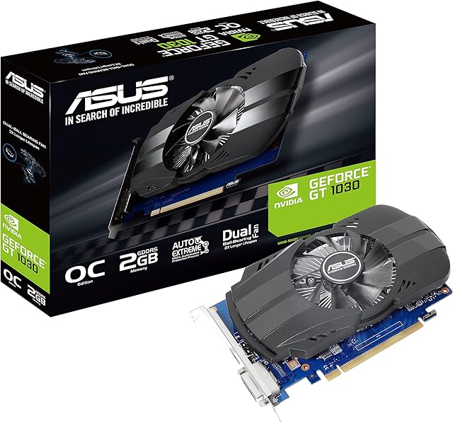 ASUS PH-GT1030-O2G PCI Express Graphics Card (NVIDIA Geforce, GDDR5 64 Bit Memory) - Black