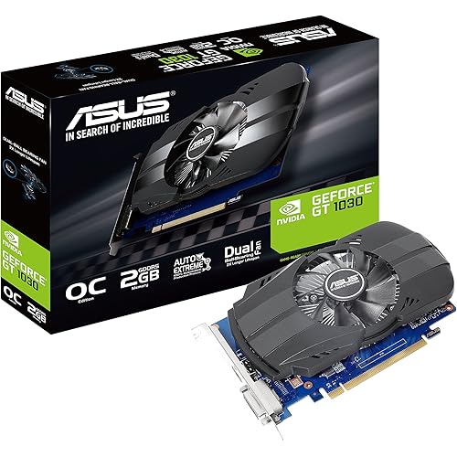 Asus PH-GT1030-O2G GeForce GT 1030 2GB Phoenix Fan OC Edition HDMI DVI Graphics Card