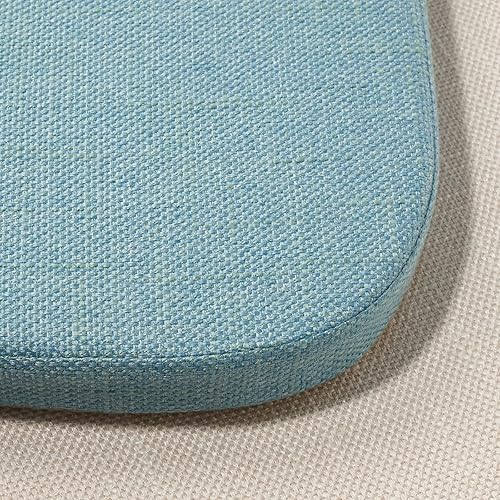 Miniatura 6 de Tromlycs Cojín de asiento para silla de cocina en forma de U para sillas de comedor con lazos de 15 x 16 pulgadas, color verde azulado