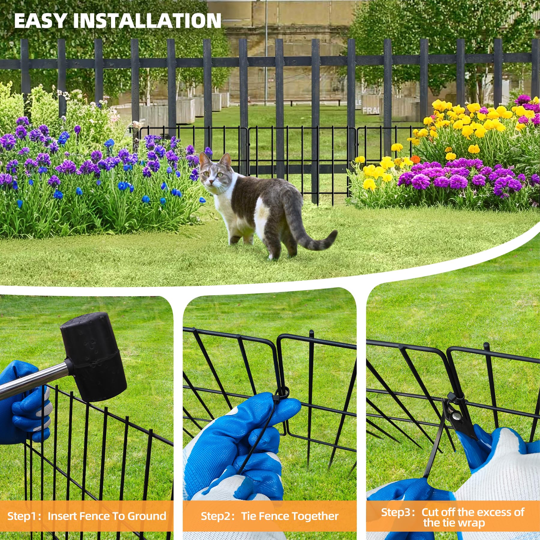 Lot De 20 Clôtures De Jardin Décoratives Pour Animaux - 61 Cm (H) X 6,7