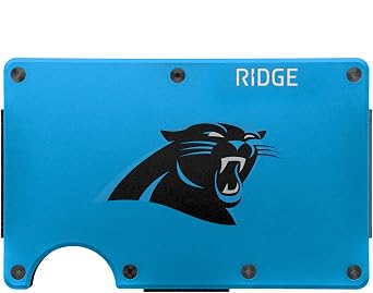 The Ridge NFL Edition, Mens Minimalist Aluminum Metal Wallet - Rfid Blocking, Elastic, Front Pocket Credit Card Holder with Both Cash Strap and an additional Money Clip