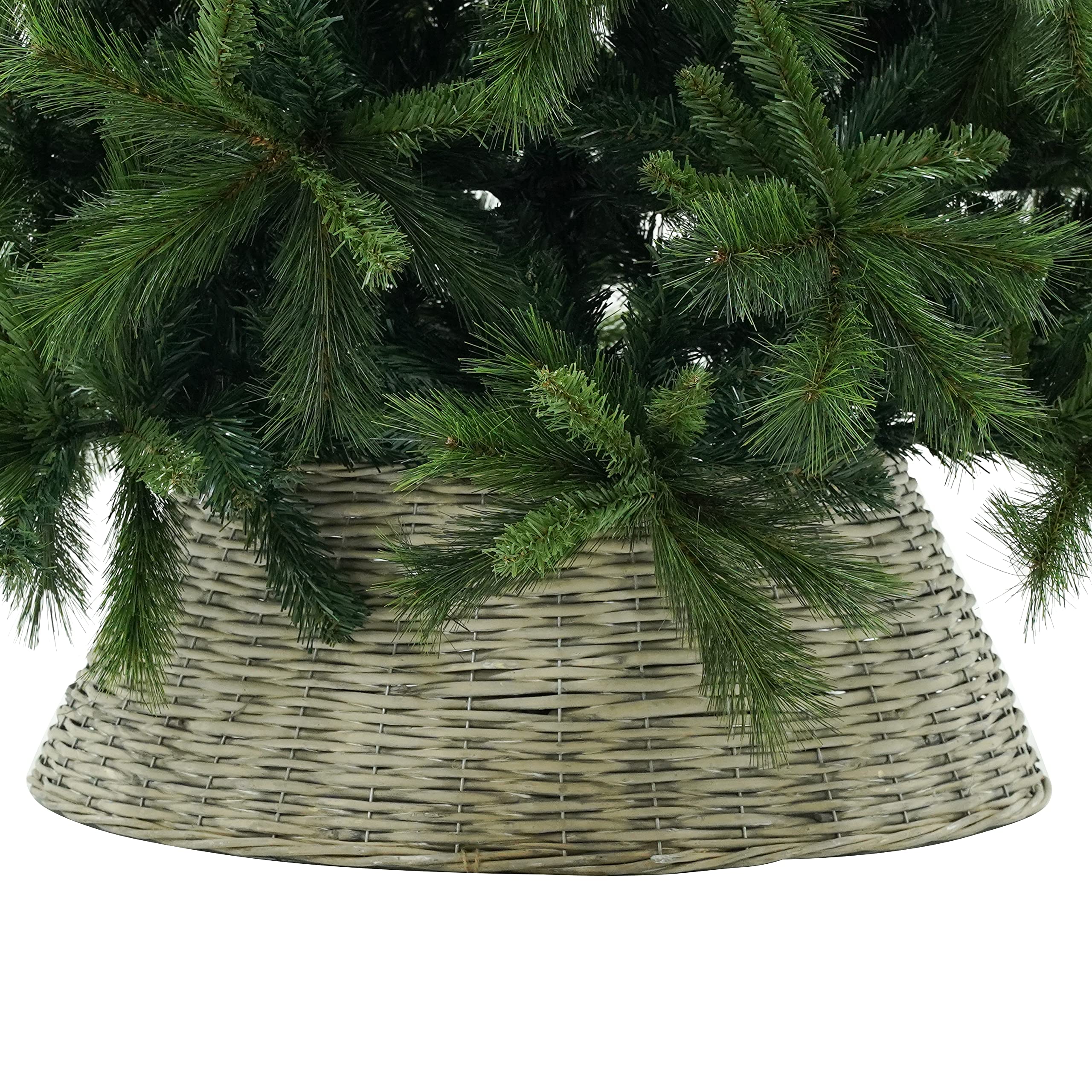 Copri Base per Albero di Natale in Vimini D.49/69xH.26 cm. (Light Grey)