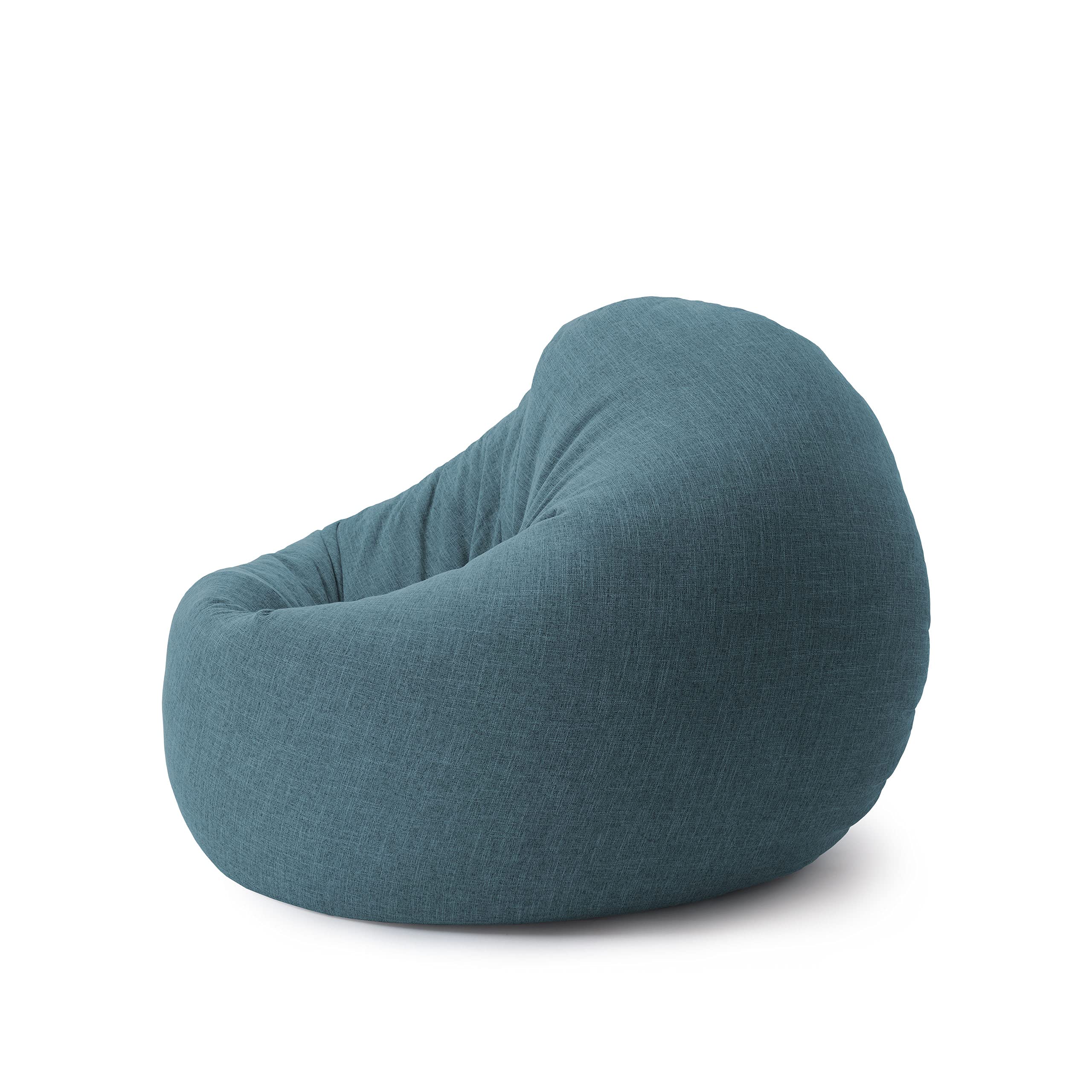 Lumaland Pouf pour Enfants & Adultes avec Fonction 2 en 1 pour s'asseoir & s'allonger | Ø 120x75 cm Fauteuil pour Salon & Intérieur | Facile d'entretien grâce à la Housse Amovible | Aqua