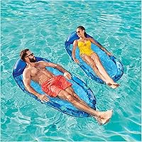 Vista 2 de Swimways Elite Spring Float Hamaca Tumbona de piscina, flotadores inflables de piscina para adultos con inflado rápido, hamaca de piscina