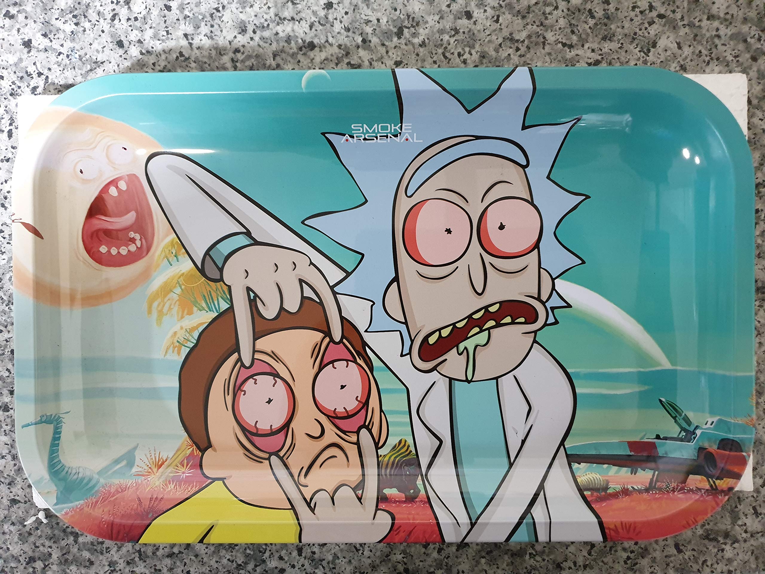 Smoke Arsenal Premium Rolling Tray's - M (Riggity Wrecked Rolling Tray)