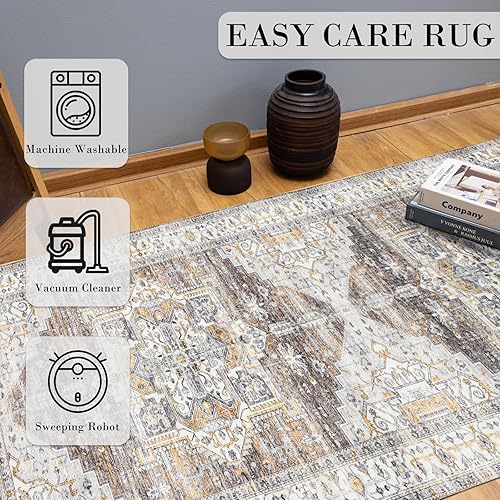 Miniatura 6 de Alfombra lavable para pasillo, cocina, antideslizante, de 2 x 6 pies, con parte trasera de goma, alfombra suave para entrada, interior, lavandería,