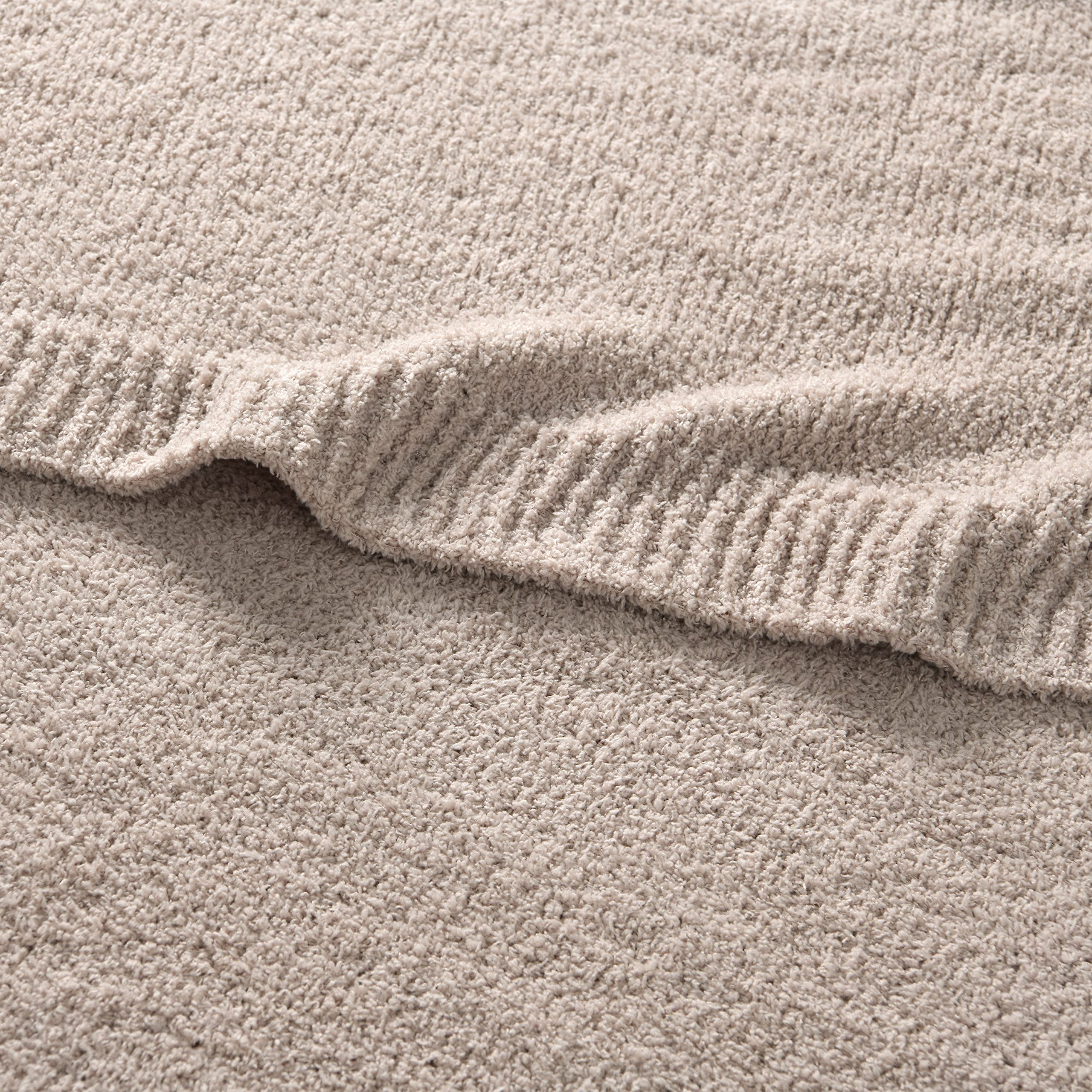 Good Haus Chenille-Decke – Handgestrickt, Superweich & Kuschelig, In Beige, Perfekt Als Couchdecke Oder Gemütlicher Überwurf Fürs Zuhause
