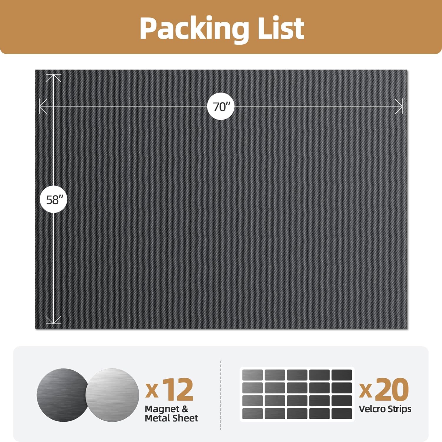 Magnetic Blackout Window Cover 70" x 58" Portable Blackout Curtains for Bedroom, Temporary Black Out Shades Window Privacy Film No Drill Black Out Blinds for Media Room Travel Skylight - Blacks