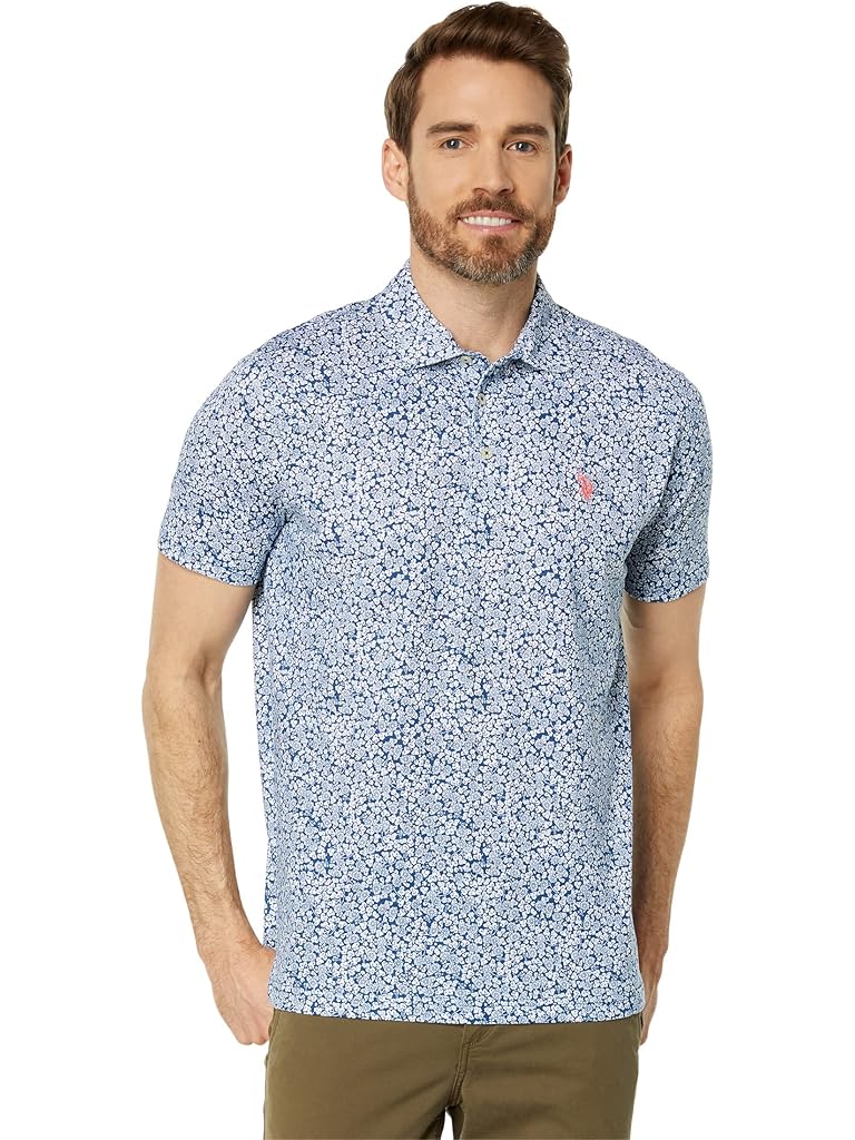 U.S. POLO ASSN. Short Sleeve Floral All Over Print Knit Shirt