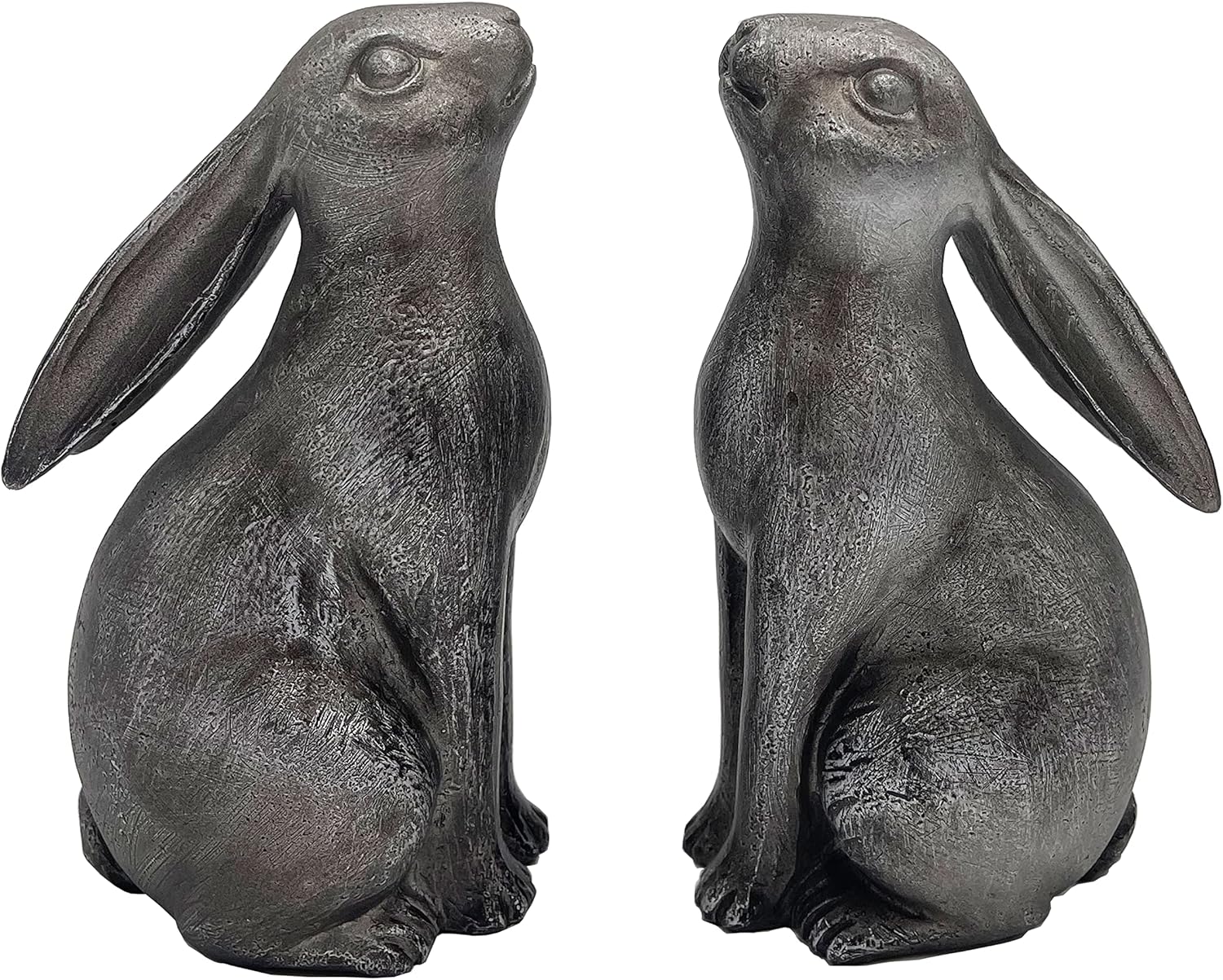 First of a Kind Bronze Rabbit Shaped Bookends Farmhouse