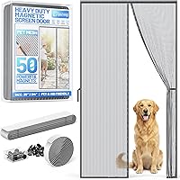 Vista 7 de Pantalla de puerta de garaje para garaje de 1 auto, malla magnética resistente con 6 correas enrollables, puertas de garaje de fibra de vidrio
