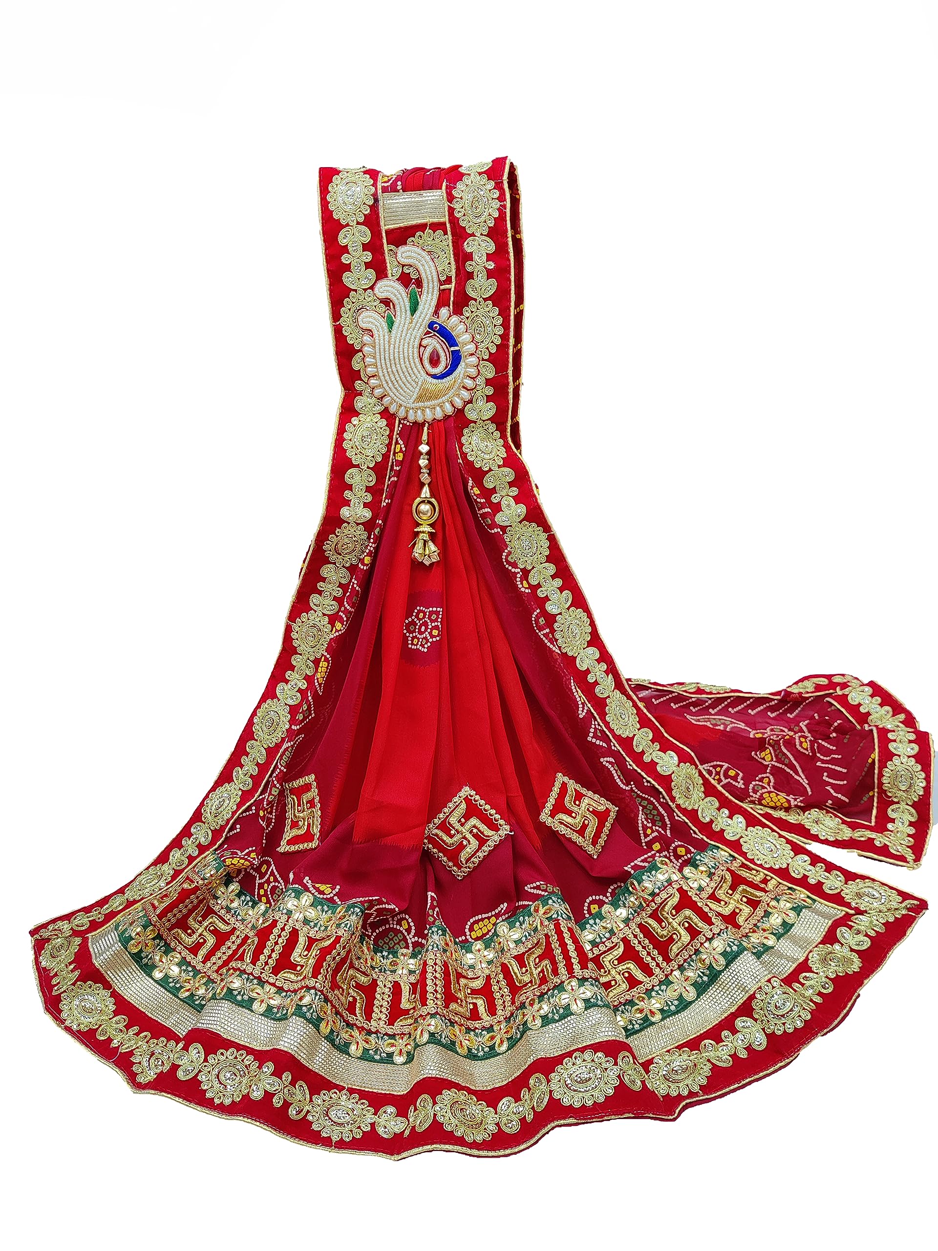ranisatiya Jaipuriya Bhandhej Print Marwari Broch Plated Duppta Chunri & Piliya.-picture-5