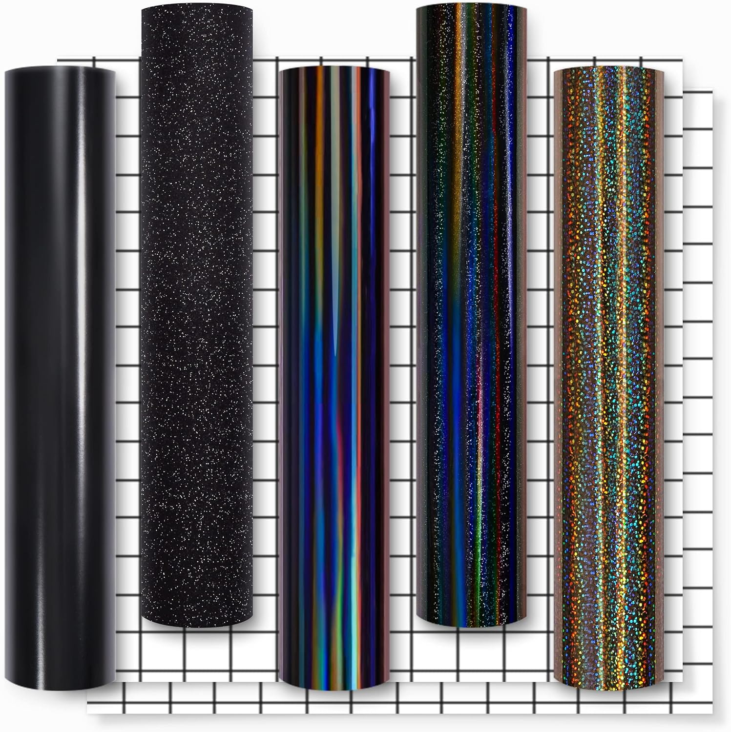 Kkvinyl カッティングシート ブラックシリーズ Diy自作 カッティングステッカー 7枚セット 5色 転写シート2枚 サイズ 約30cm 30cm 完璧