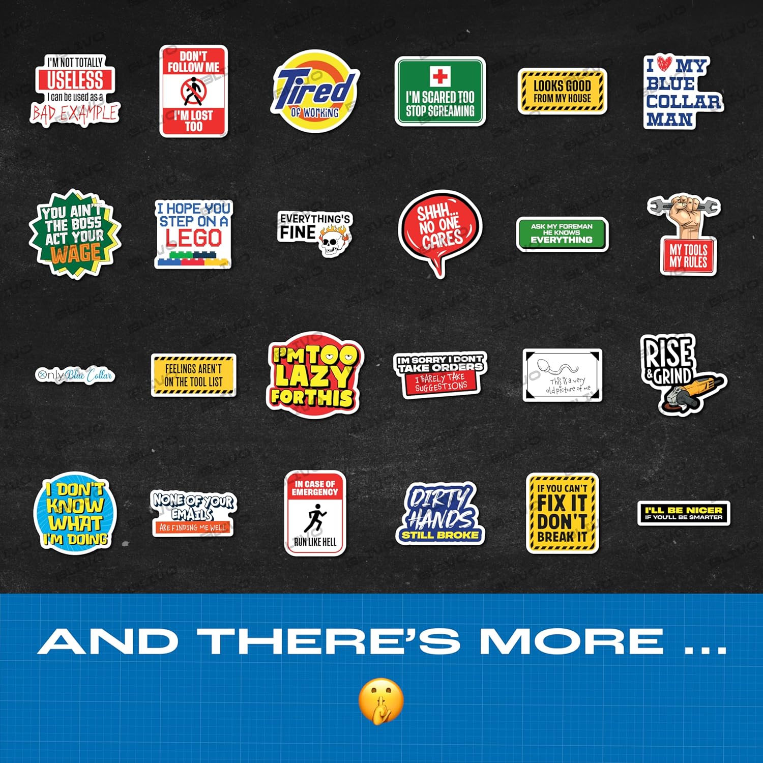 200 PCS Hard Hat Stickers for Adults (No Duplicates) Sarcastic, Meme, & Funny Stickers for Water Bottles, Toolbox, Helmet, & Hard Hat Accessories – Ideal for All Blue Collar Workers