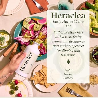 Heraclea - Early Harvest - Extra Virgin Olive Oil - Organic Olive Oil - Extra Virgin - Cold Pressed - Polyphenol Rich EVOO - 16.9oz Bottle