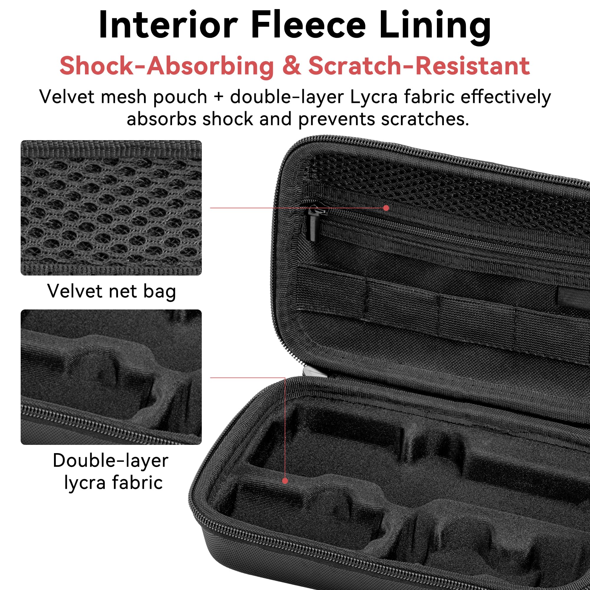 Osmo Pocket 4 Bolsa de transporte - Bolsa de viaje rígida portátil de PU para DJI Osmo Pocket 4 Standard Combo accesorios de cámara con correa para el hombro — view 5