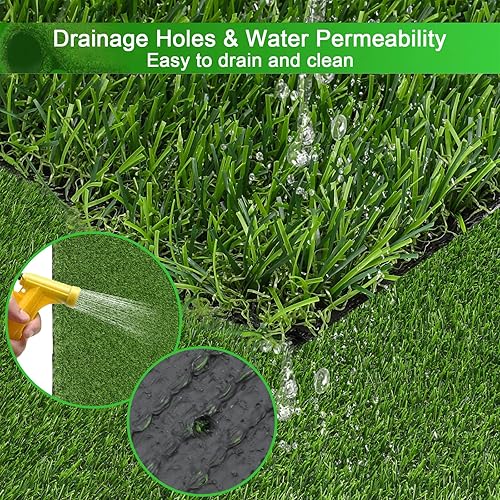 Miniatura 3 de HEBE Alfombra de Césped Artificial, 2'x6', Tapete de Césped con Orificio de Drenaje, Tapete de Césped Reutilizable Almohadilla de Orina para