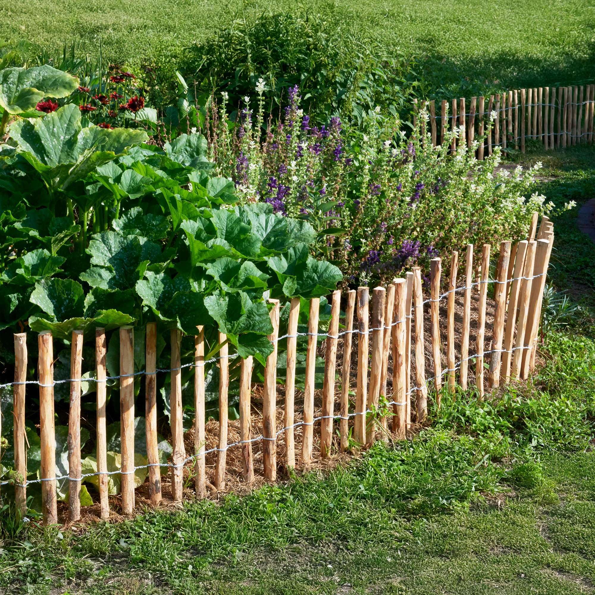 BOGATECO Recinzione di Legno Esterno|Staccionata 500 cm di Lunghezza e 50 cm di Altezza | Distanza tra Le Rotaie 4-5 CM | Perfetto Come Recinzione per Giardini e Laghetti | Frangivista per Giardino
