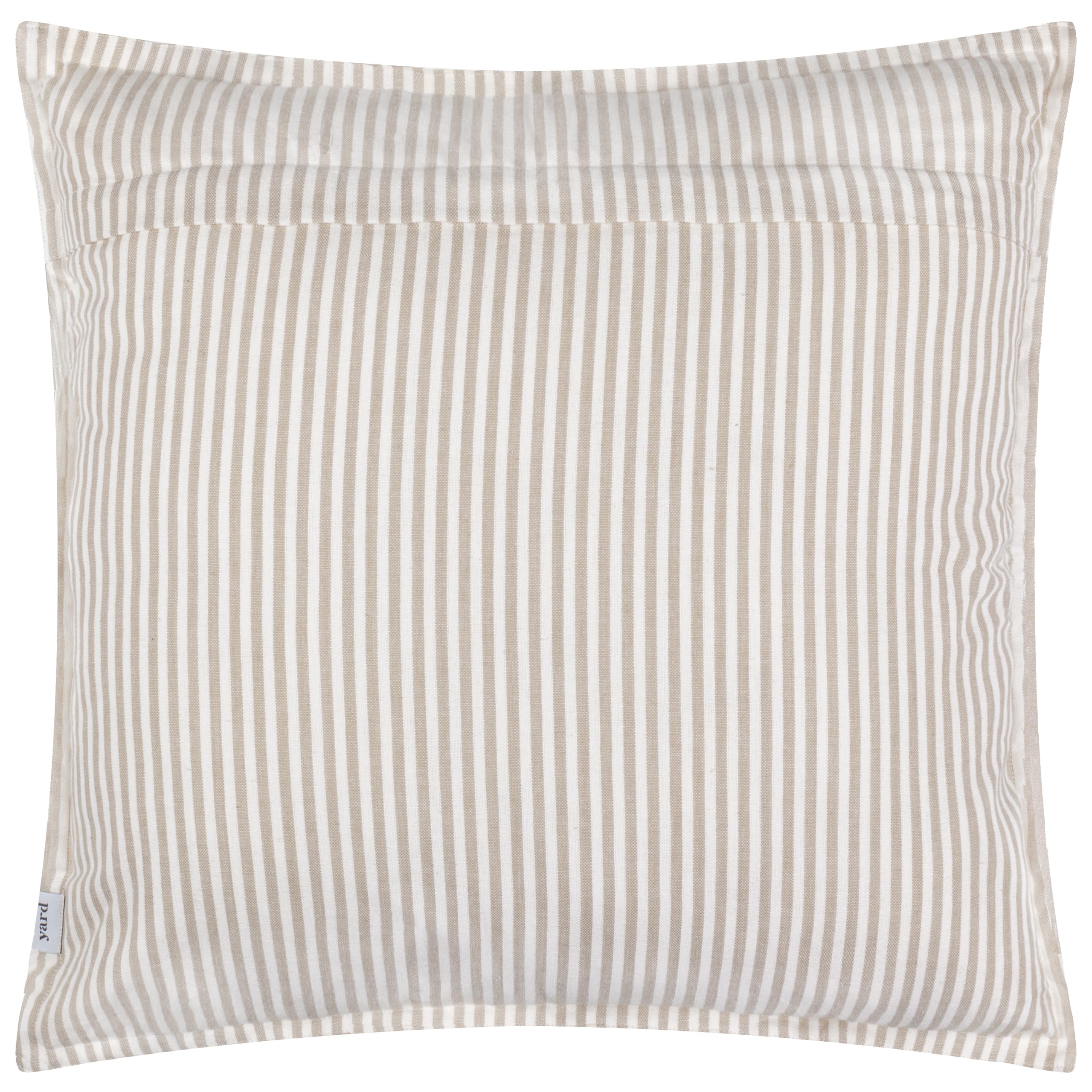Yard Hayle Cushion Cover - Reversible Water Resistant Striped Soft Cotton Outdoor Decorative Case (Natural - 50x50cm) - Image 2
