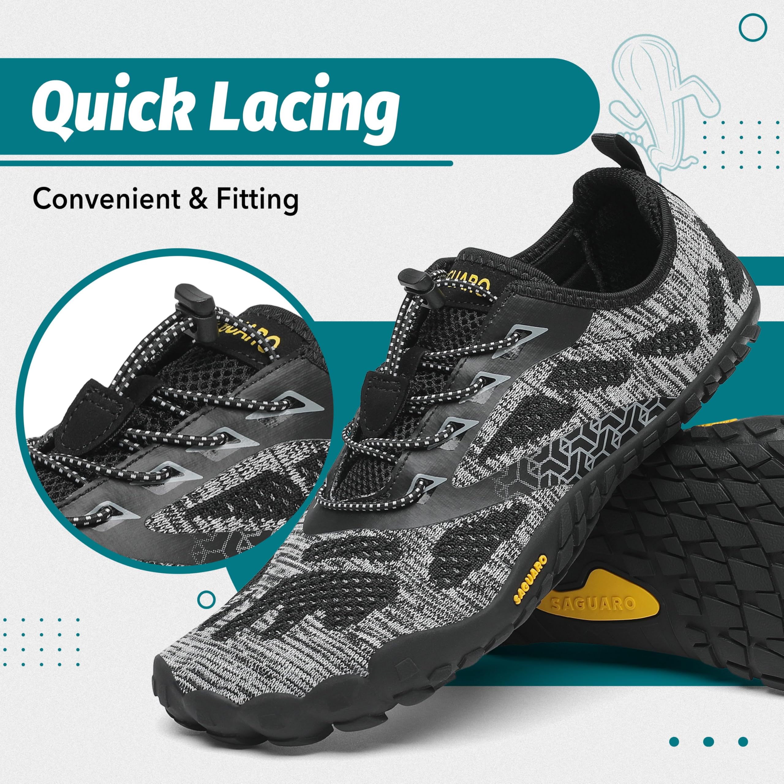 SAGUARO Scarpe Barefoot Uomo Donna Scarpe da Trail Running Minimaliste Antiscivolo Leggere Outdoor GR.36-48