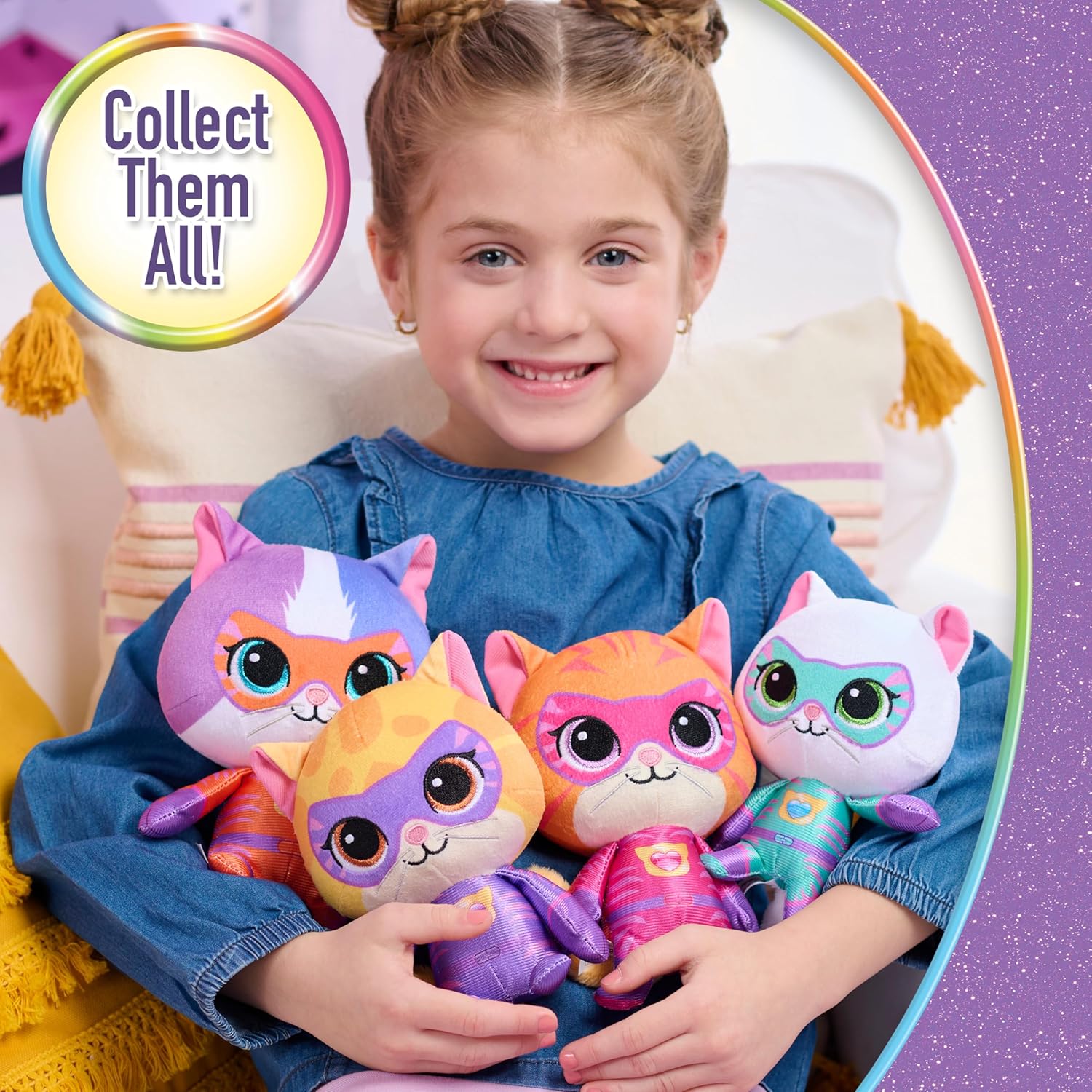 Disney Jr. SuperKitties Small 6.5-inch Plush Bitsy Stuffed Animal, Su-Purr Wild Outfit, Kitten, Toy for Fans, Girls, Kids, Ages 2 and Up by Just Play