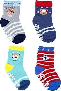 NEOBABY Dotted Anti Slip Grip Socks for 1 Year to 5 Years Kids Boys & Girls (Assorted/Random Designs) Price In India
