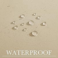 Vista 3 de StangH 2 paneles de cortinas opacas beige para exteriores, cortinas opacas resistentes al viento con parte superior desmontable para espacios