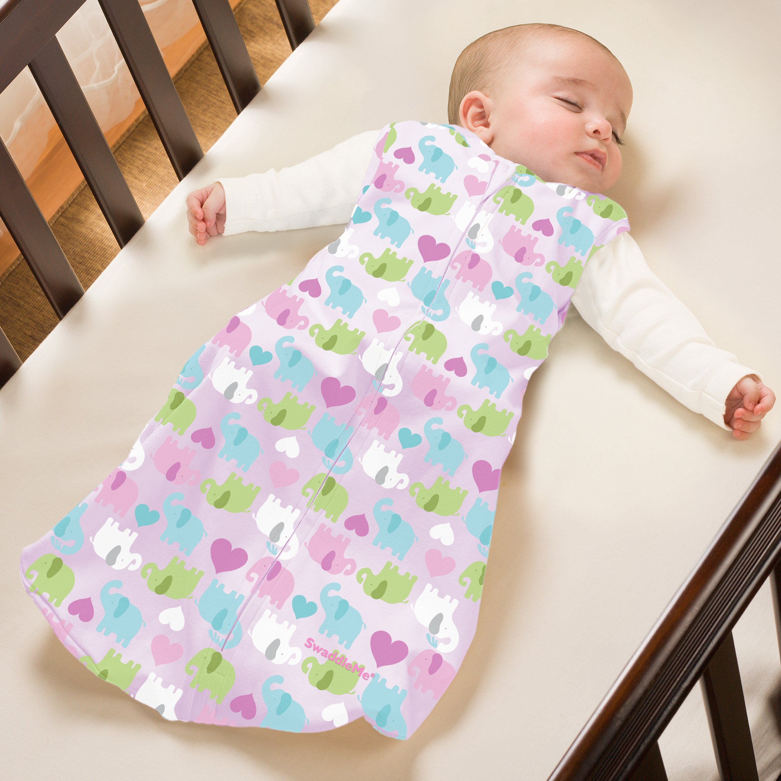 Summer SwaddleMe Sack, Elephant Hearts, Medium