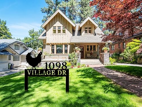 Vista 105 de Custom House Number Address Sign Personalized Metal Address Plaque Personalized Metal Sign Personalized Metal Outdoor Address Name Sign Outdoor Sign