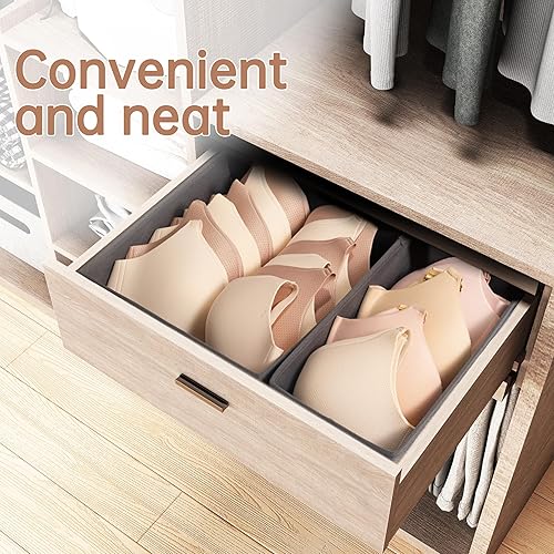 Miniatura 5 de FAMALAHEE Organizador de cajones de ropa interior, 14 juegos plegables de cajones de ropa interior y separadores de armario, caja de almacenamiento