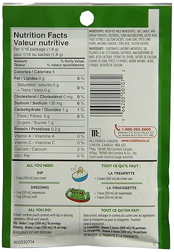 Miniatura 2 de Club House Mezcla de aderezo y salsa estilo rancho, 28g/1oz., bolsita