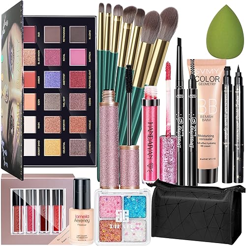 Makeup Kits for Teenagers Makeup Kit for Women Full Kit, YKEILD Professional Makeup kits for Teens or Adult, All in One Makeup Sets Include Eyeshadow Lipstick Labial Glaze Concealer Mascara Eyeliner Etc.