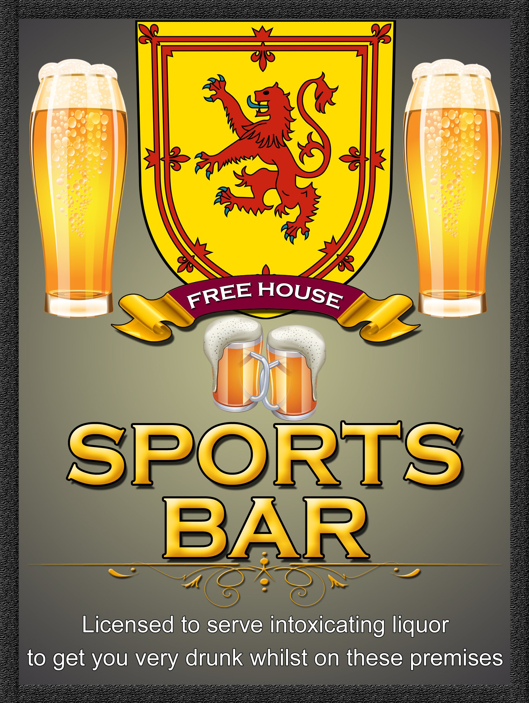 Shawprint Limited 1509 Welsh Free House Sports Bar Retro Metal Tin Wall Plaque/Sign Novelty Gift Home Bar