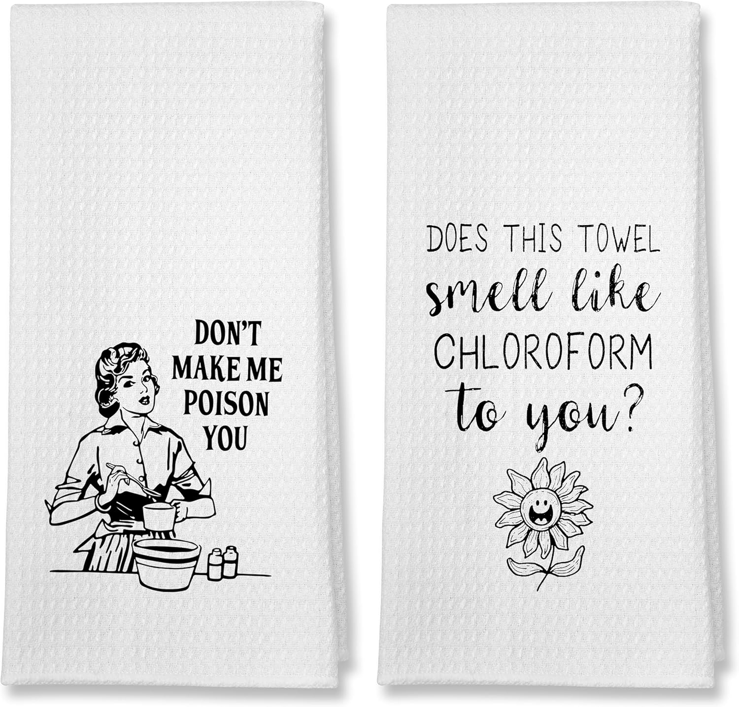 Buildinest Funny Kitchen Towels, Set of 2 Sunflower Dish