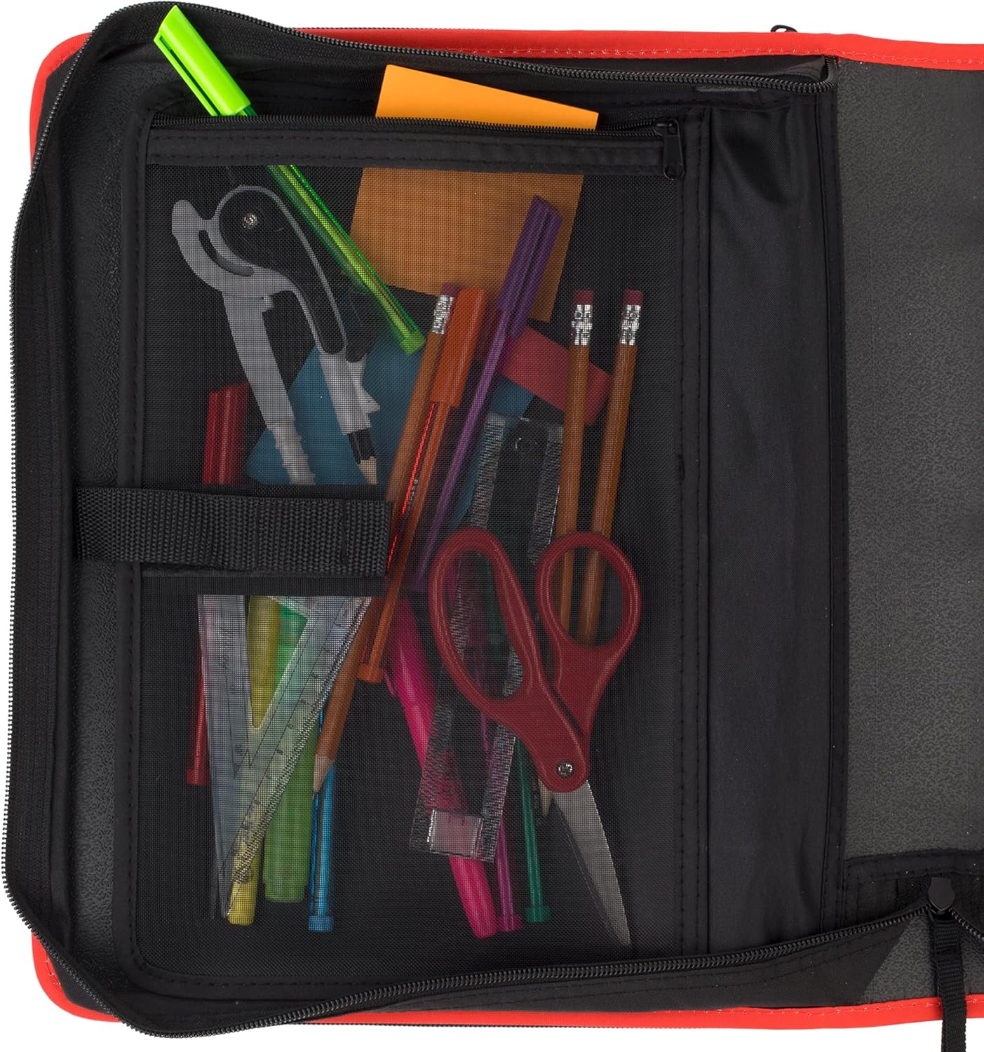 Five Star Zipper Binder, 2 Inch 3-Ring Binder with Round Rings, 5-Tab Expanding File, 380 Sheet Capacity, Fire Red (72538)
