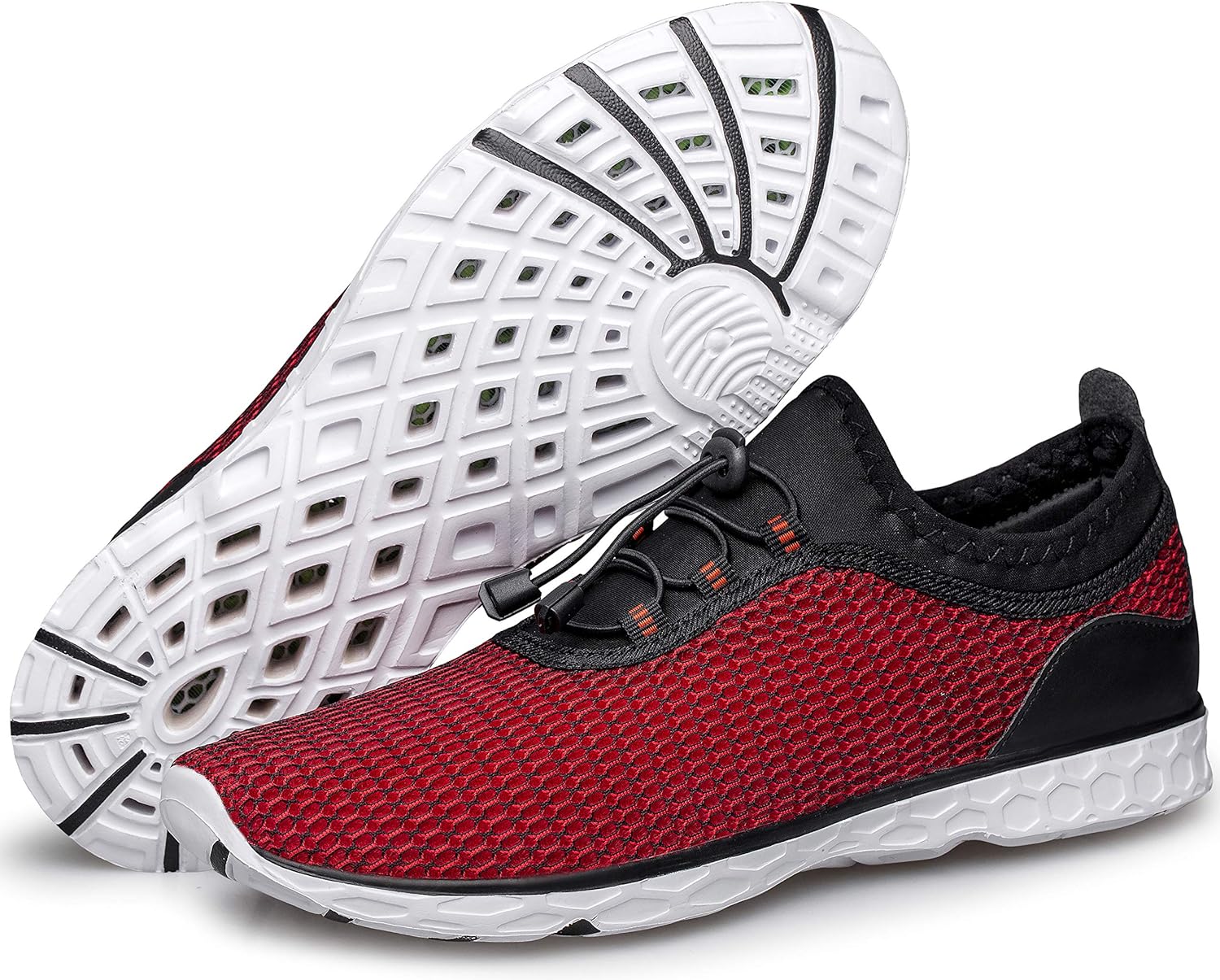 DOUSSPRT Women's Water Shoes Quick Drying Sports Aqua Shoes Red Size 11