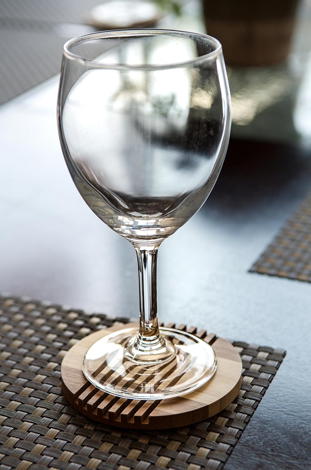 🛒 Crazy Deals PACK of 24, Picnic Time Bamboo Coasters, Entertaining Tabletop Wine Coasters and Hot and/or Cold Beverage Coasters