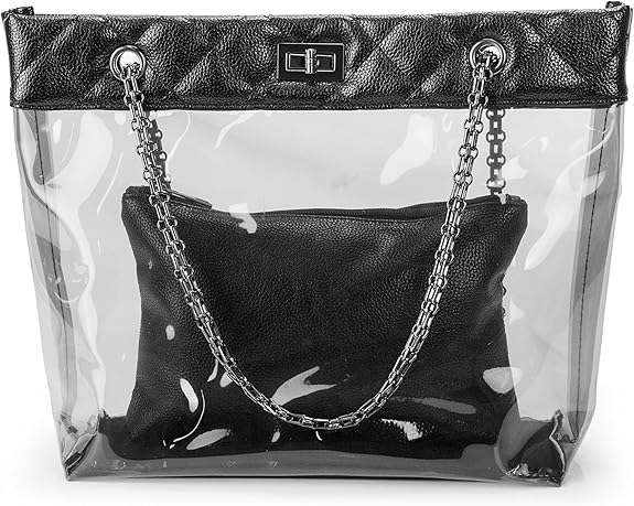 clear chain tote bag