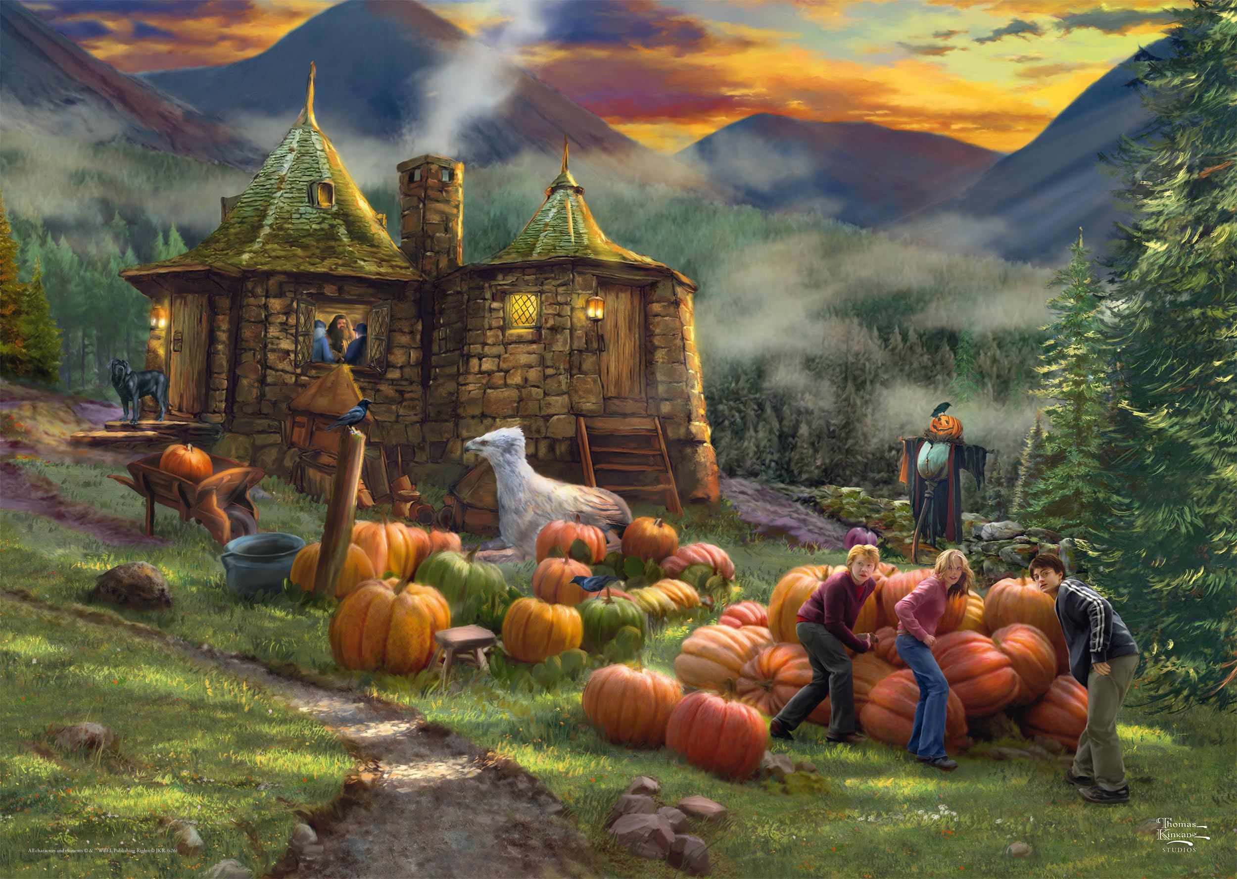 Schmidt Spiele 58660 Wizarding World, Harry Potter, Hagrid‘s Hut, Thomas Kinkade, 1000 Teile Puzzle